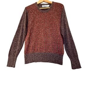 VTG 70s Forge Ltd Munsingwear Sweater Mens sz L Brown Orange Grid Grandpa Core